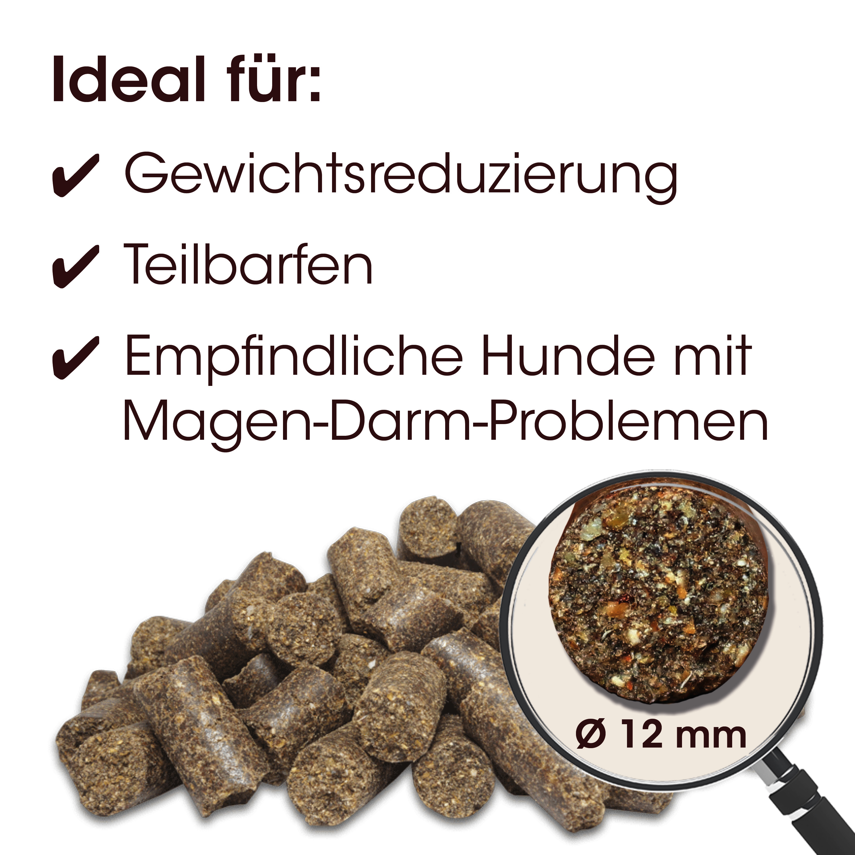 Hundekroketten, Trockenfutter, 12mm Durchmesser, Kleine Pellets, getreidefrei?