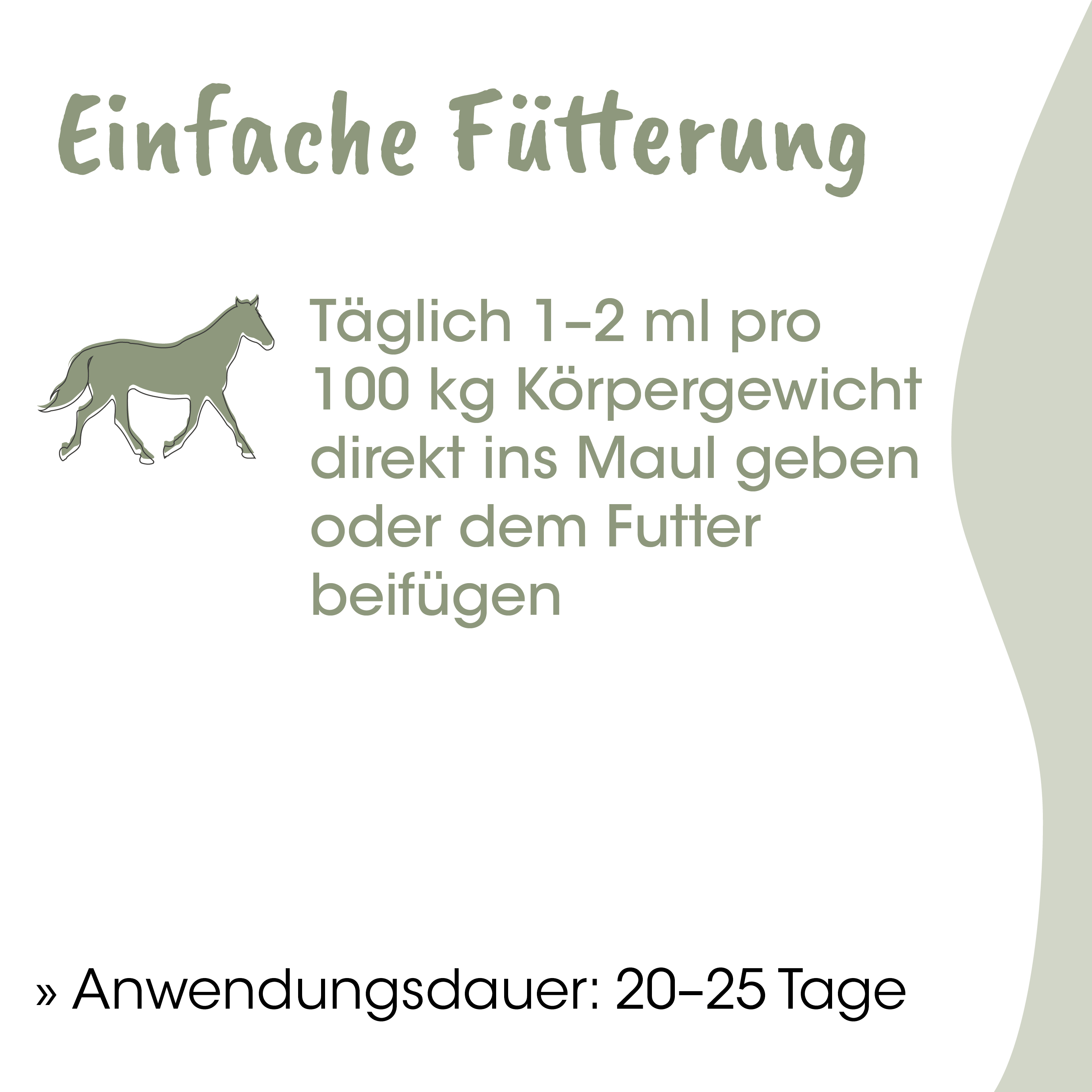 Hufpflege, Pferd, Futterempfehlung, Tierfutter, Anwendungdauer