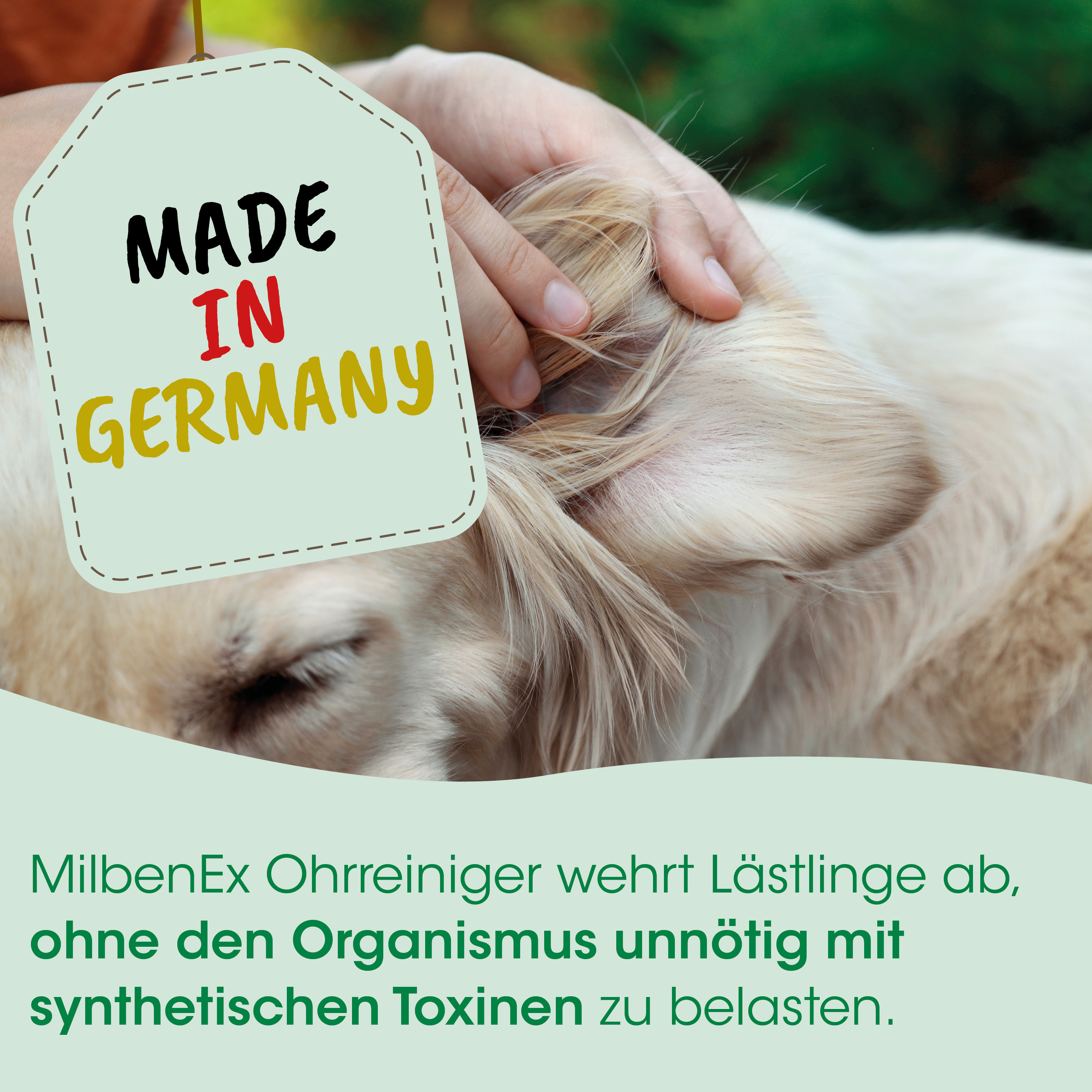 Made in Germany, Etikett, Tierpflege, Ohrenreiniger, Hund