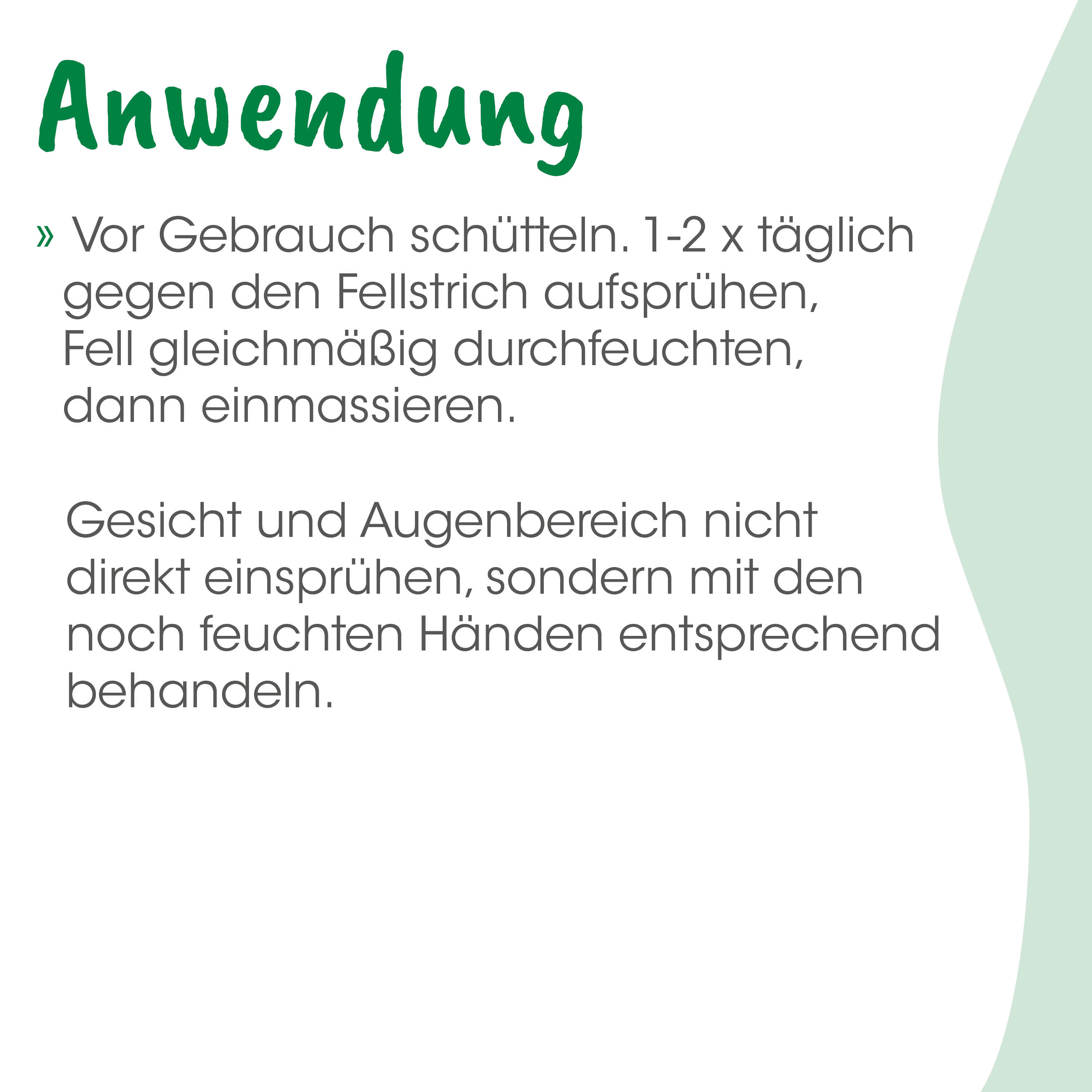 Anwendung, Schütteln, Fell, Fellstrich, Anleitung