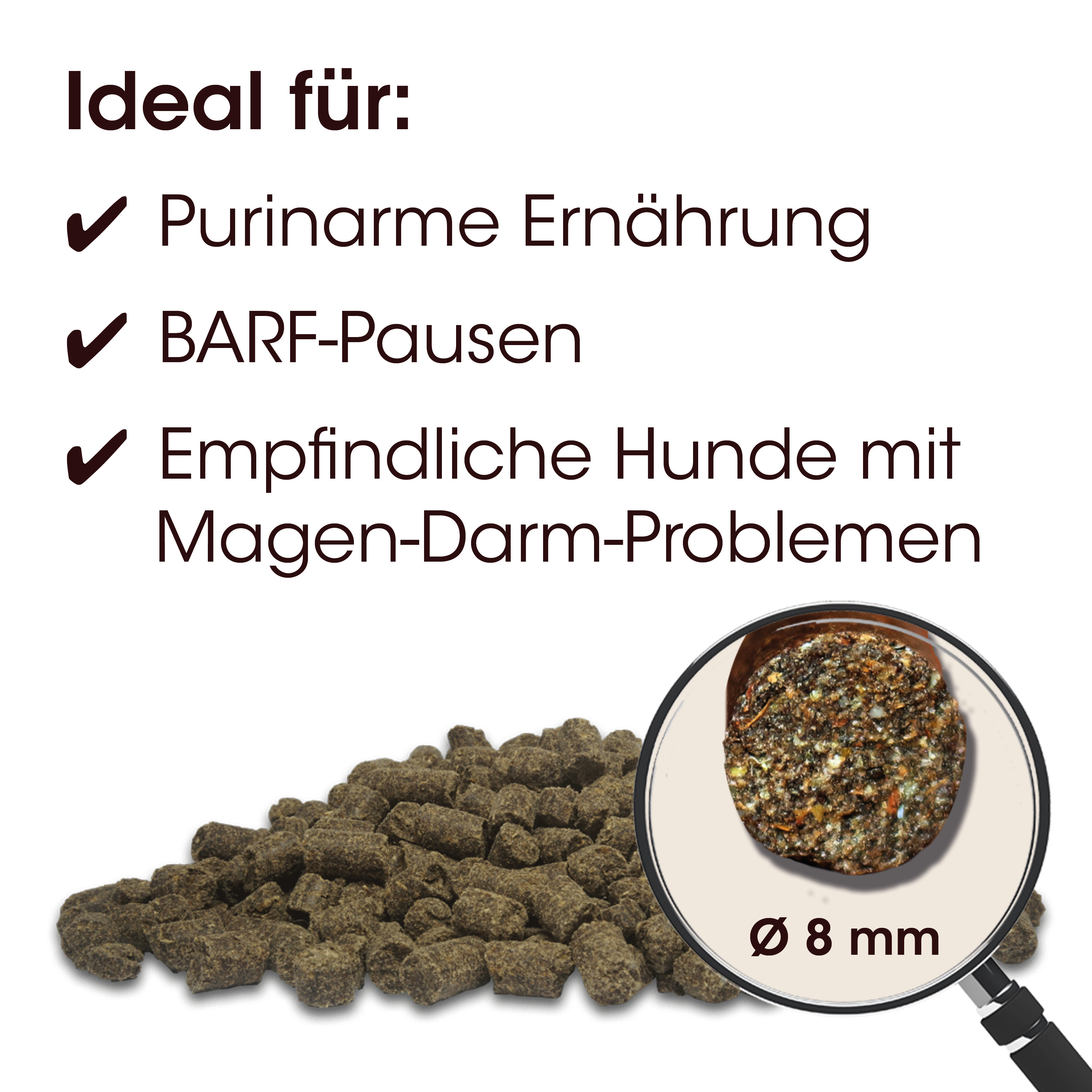 Katzenfutter-Kroketten, Bulk-Trockenfutter, Hunde-Diät, Grobkörnige Kroketten, Durchmesser 8 mm