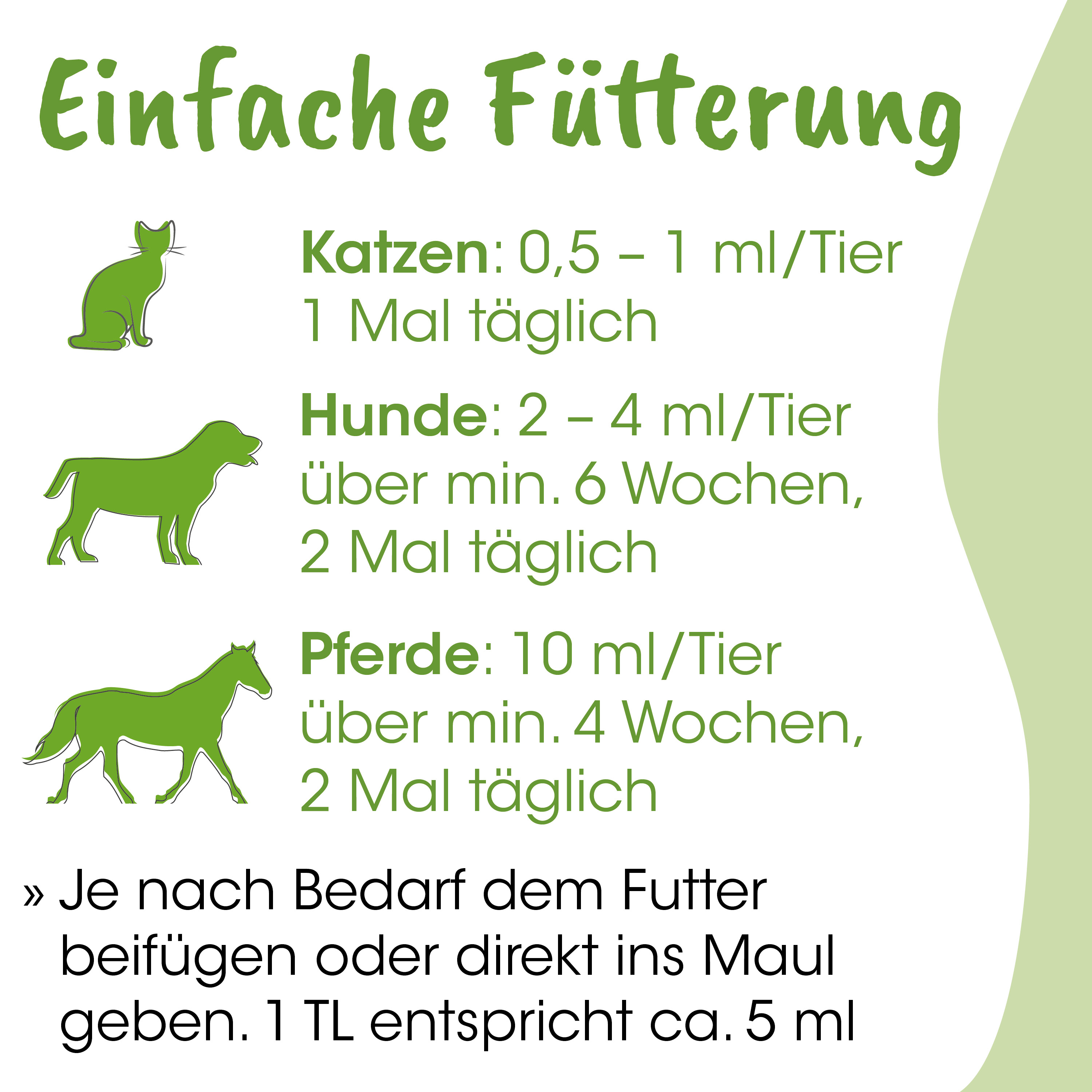 Tier/Fütterung, Katzenfutter, Hunde, Pferde, Futtermenge