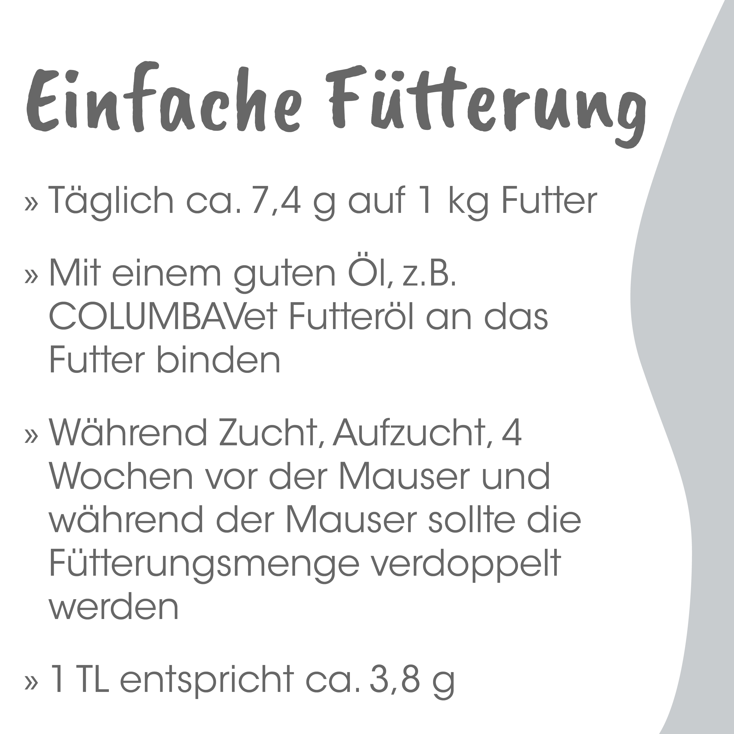Futter, Öl, Columbavet, Tierfutter, Futterdose