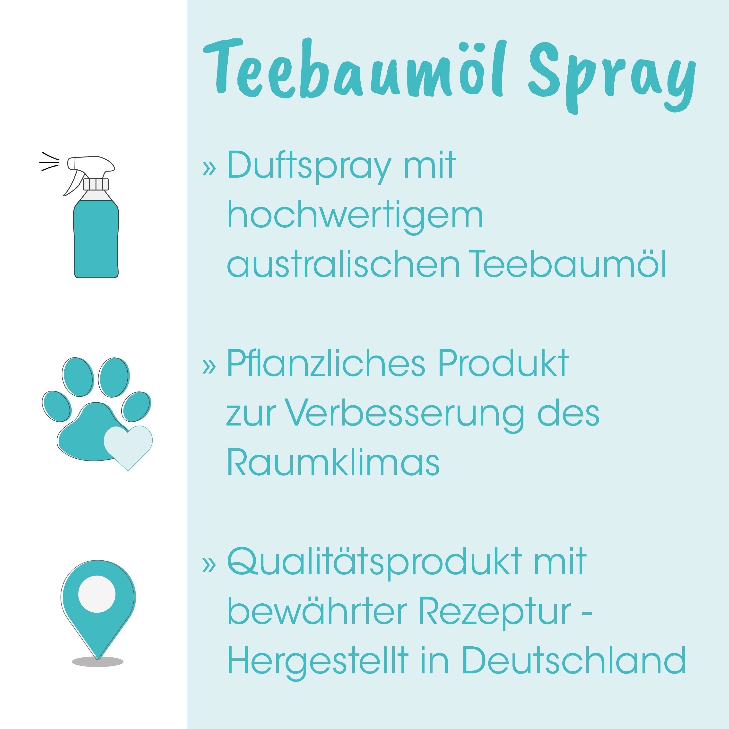 Teebaumöl Spray, Raumspray, Duftspray, Flasche, Australisches Teebaumöl