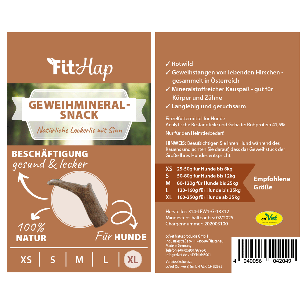 Fit-Hap Geweihmineral-Snack XL 4er VE