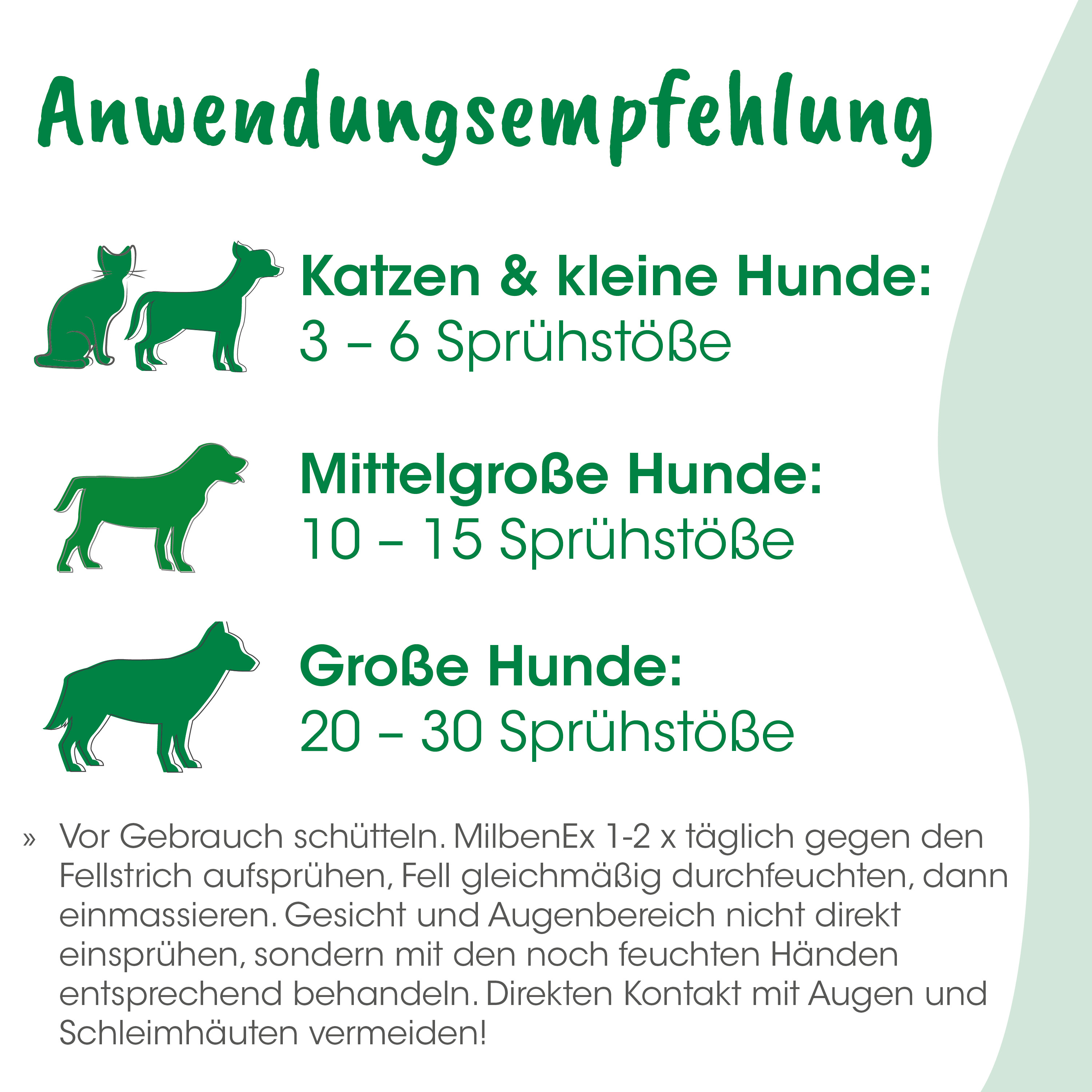 tiered dog tags, puppy sizes, dog silhouettes, green illustration, german text