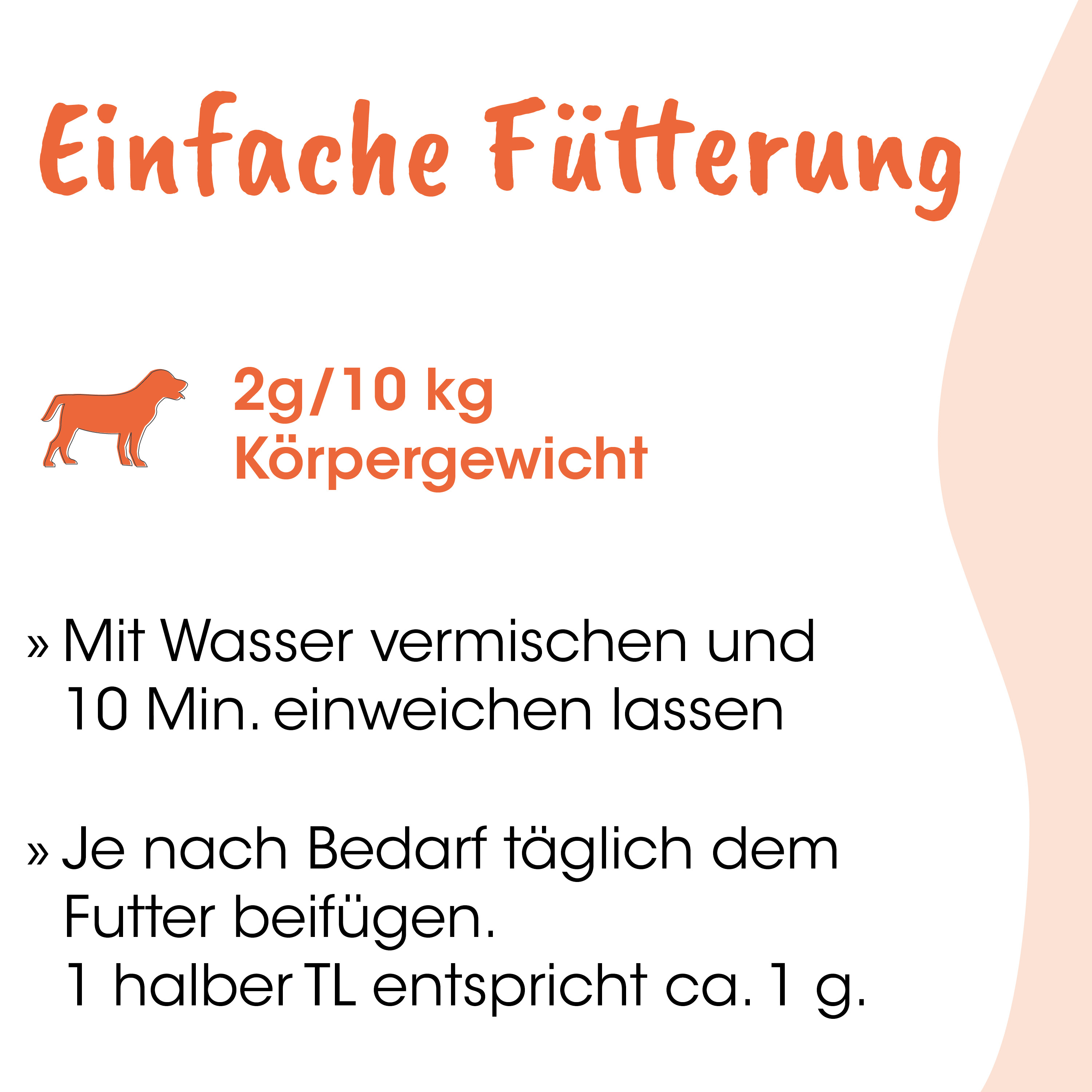 Hund, Körpergewicht, 2g/10kg, Tierfutter, Wasserverdünnt