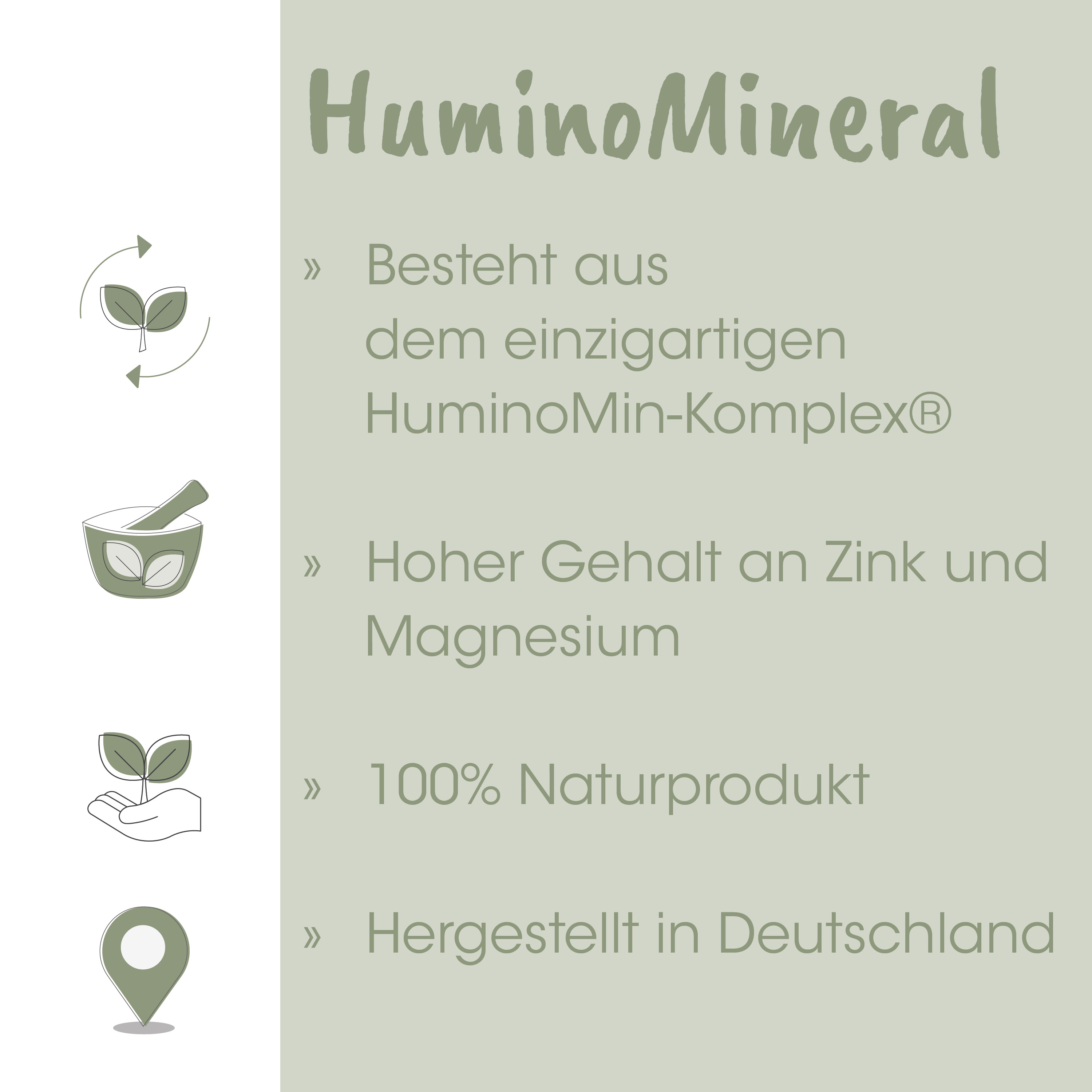 HuminiMiner, Mineral, Naturprodukt, Hergestellt in Deutschland, Zink Magnesium?