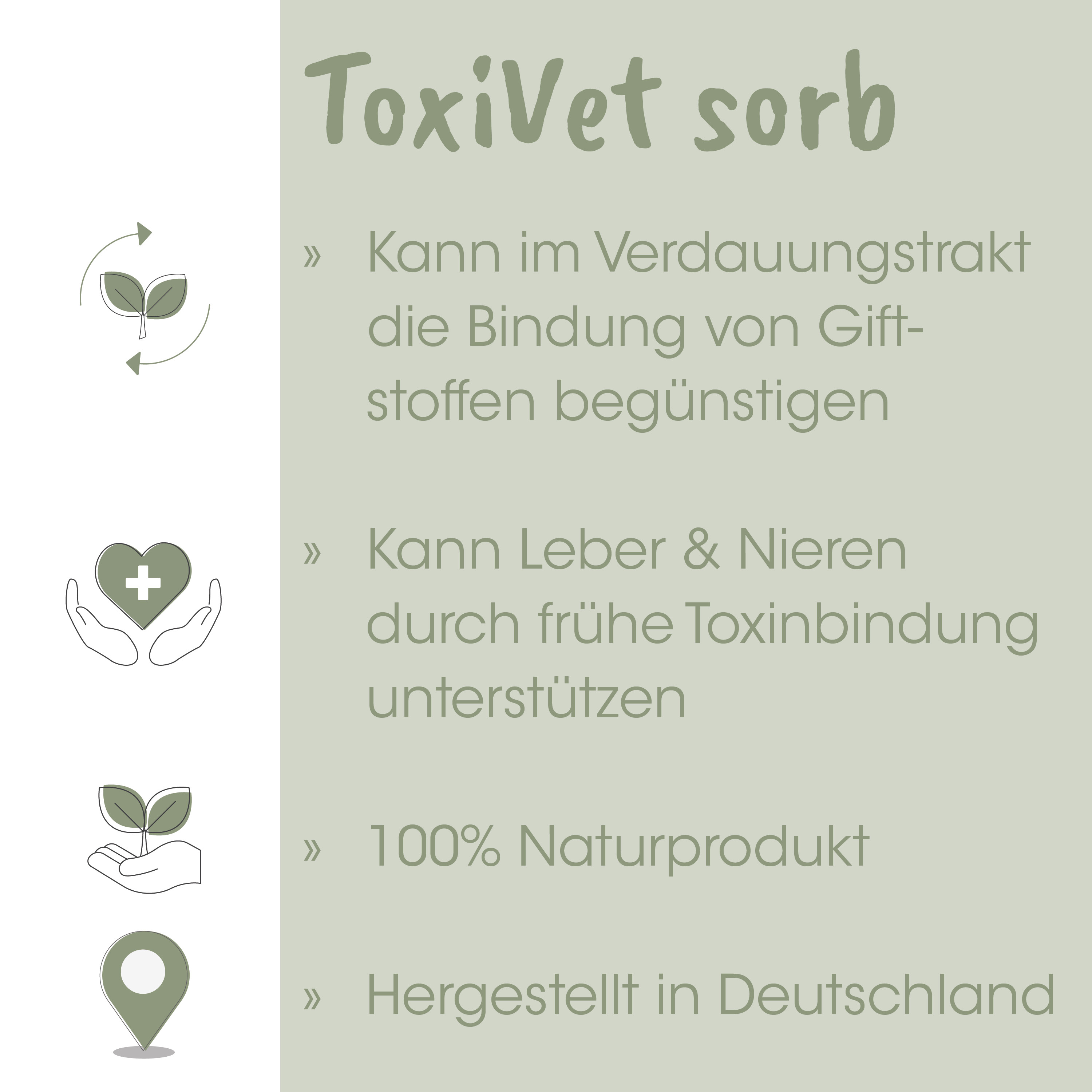 toxic, vet, sorb, 100% naturprodukt, hergestellt in deutschland