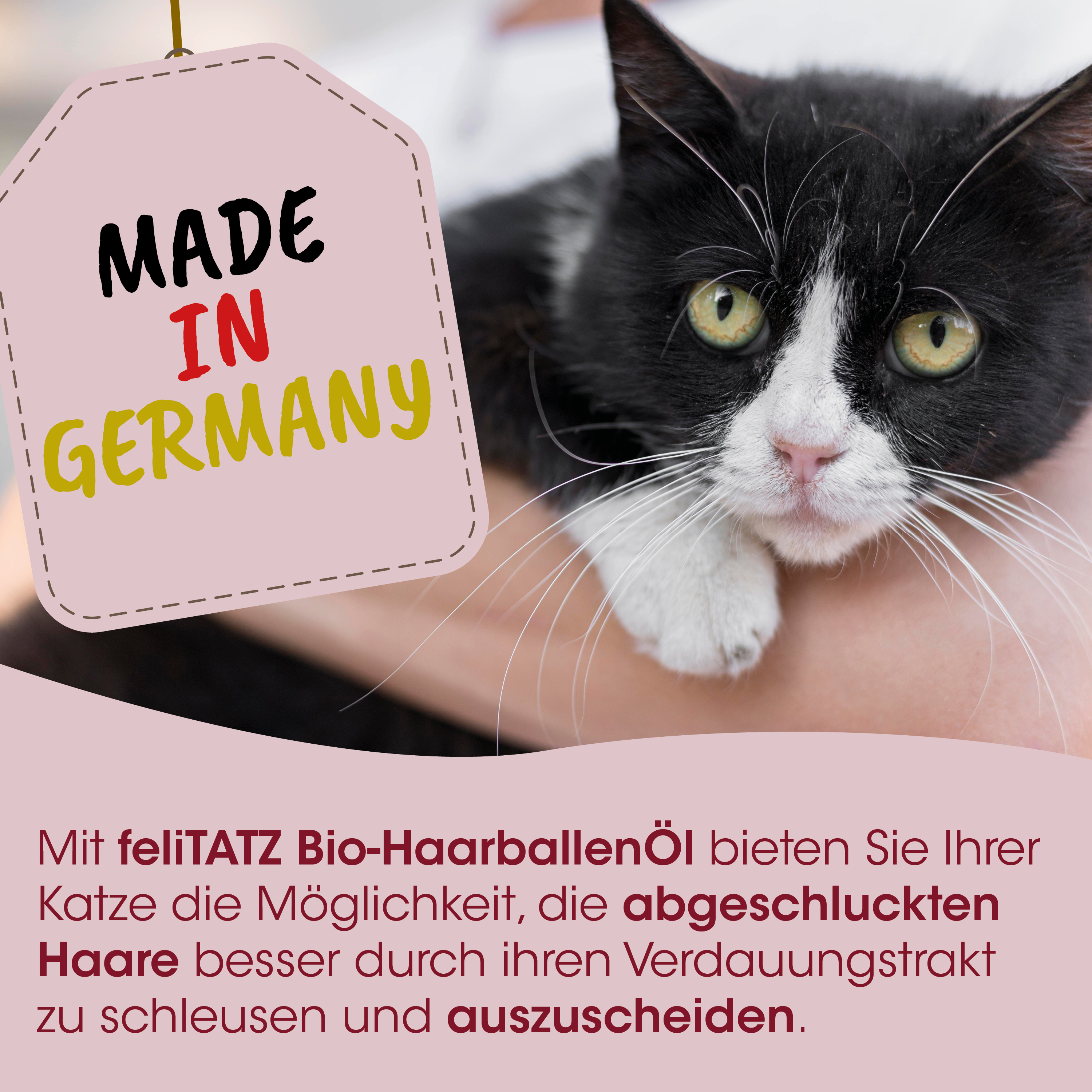 Katze, Haustier, Bio-Haarballenöl, Made in Germany, Pflegeprodukt