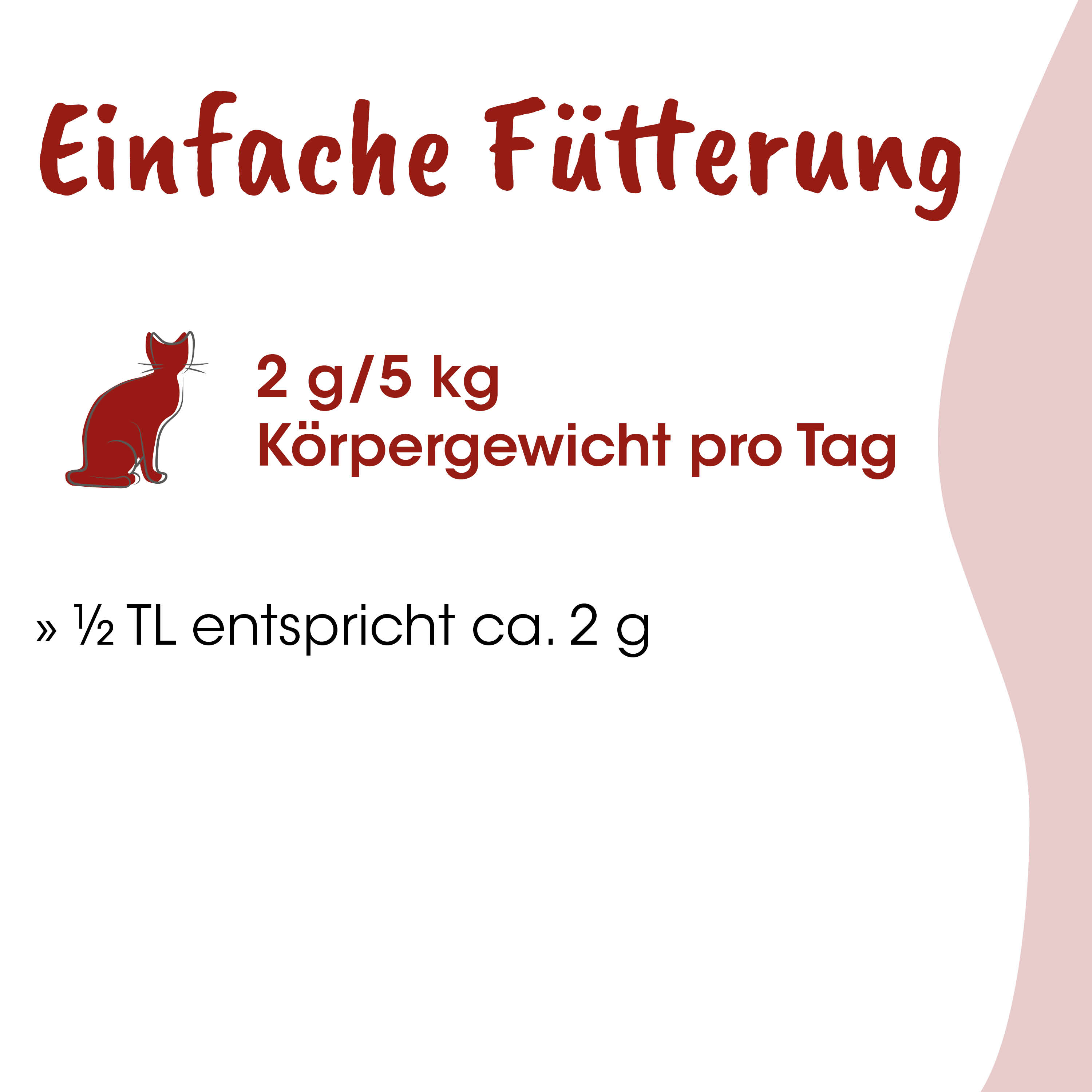Futter, Katzenfutter, Futterbeutel, 2 g/5 kg, Körpergewicht pro Tag