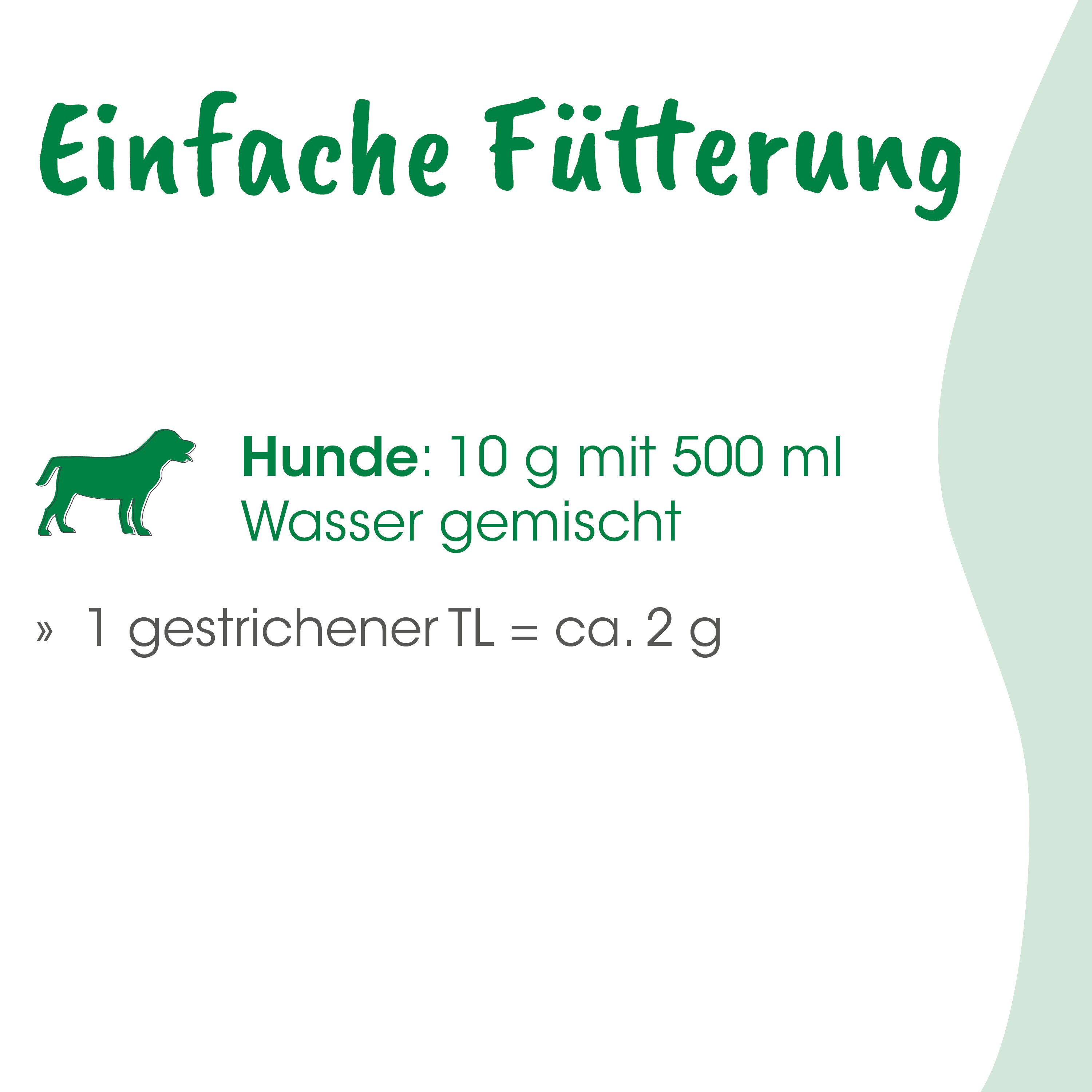 Hund, Hunde-Futter, Tiernahrung, Wasser gemischt, 10 g 500 ml