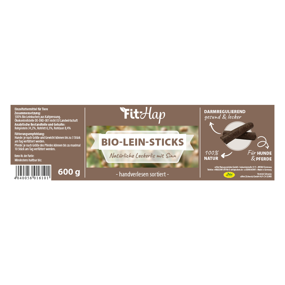 Bio-Lein-Sticks, Hundesnacks, Naturals, Leinsnacks, Tierfutter