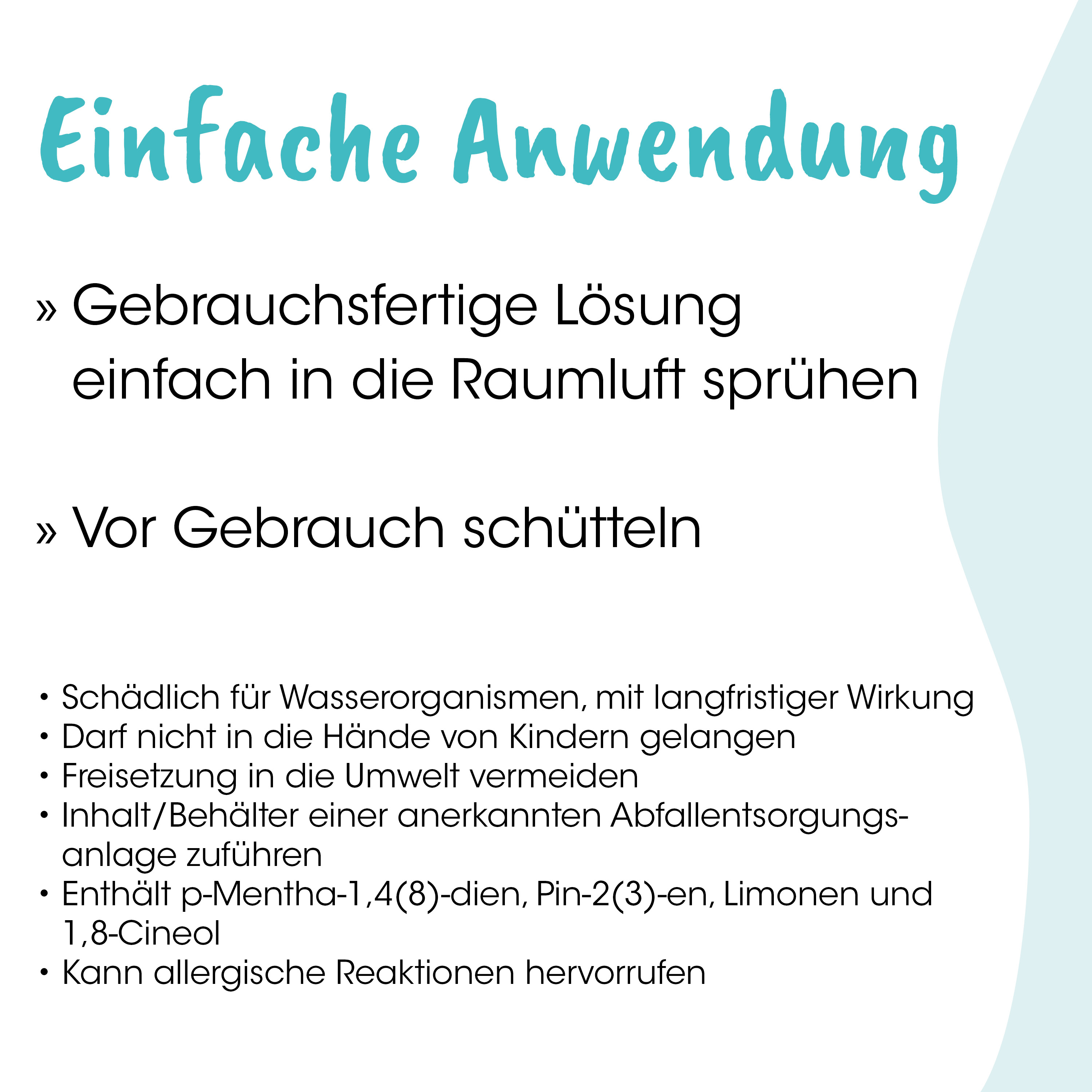 Gebrauchsfertige Lösung, Raumluft, Schädlingsfrei, Umweltfreundlich, Abfallentsorgung