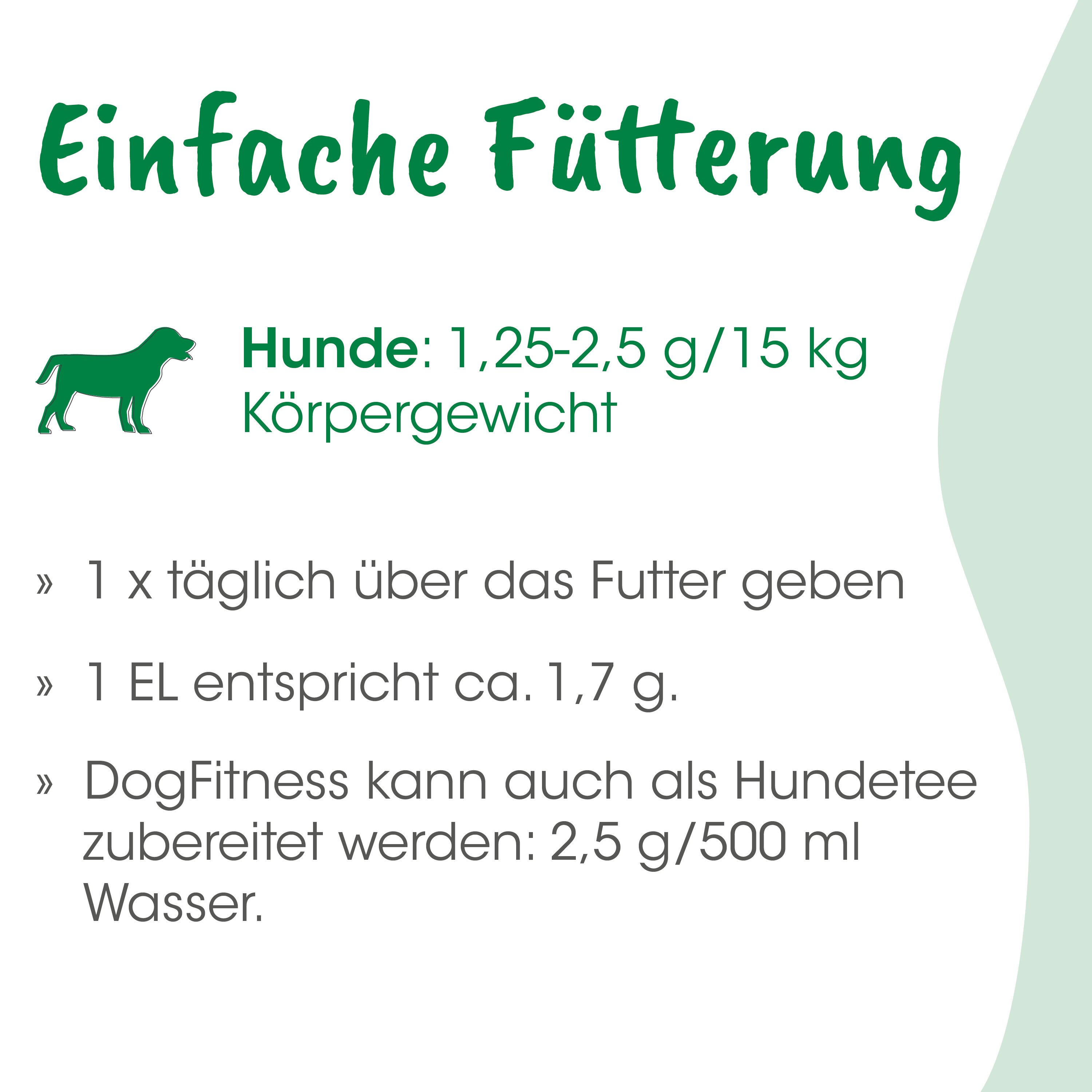 Hunde-Nahrung, Körperegewicht, Futterportion, Löffelangabe, DogFitness