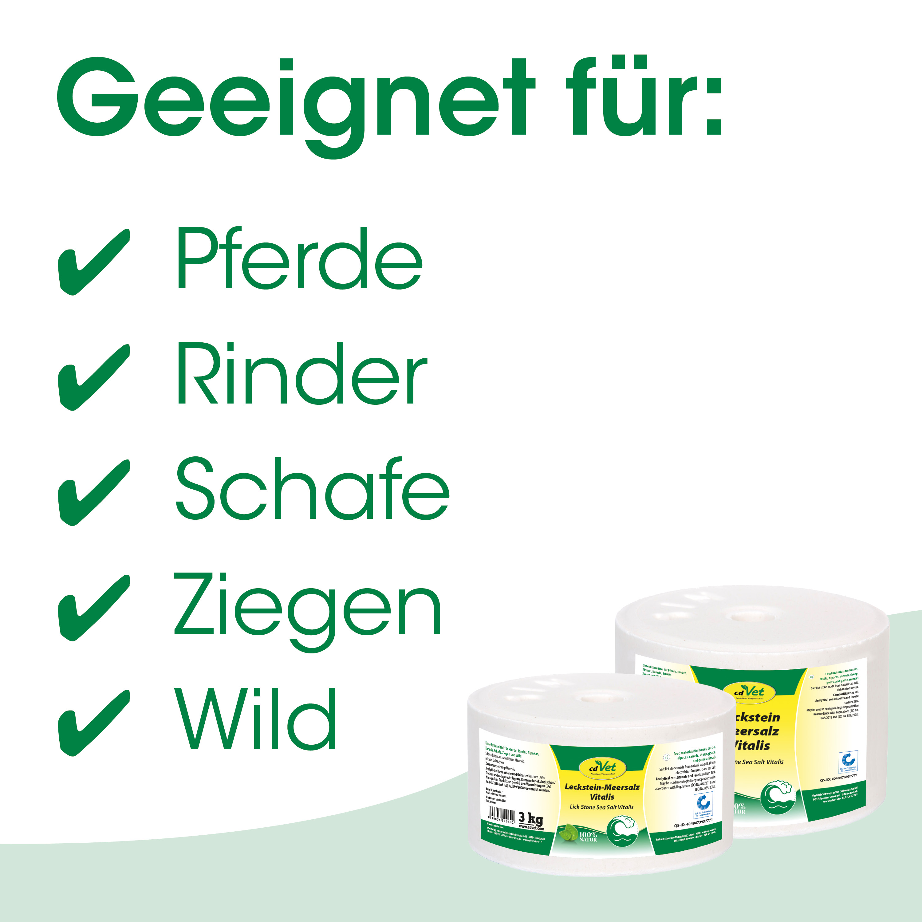 Spannbroschüre, Tierbedarf, Leckstein, Meersalz, Vet-Produkt